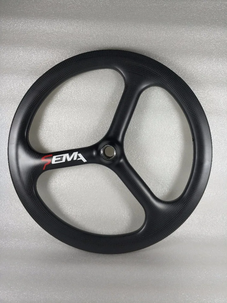 16inch349 trispoke carbon wheel 3K matte for brompton (2)