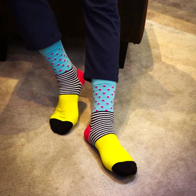 Новые цветные полосатые мужские носки счастливого носка, повседневные носки в стиле Харадзюку, деловые дизайнерские брендовые длинные модные носки для катания на коньках - Цвет: 16