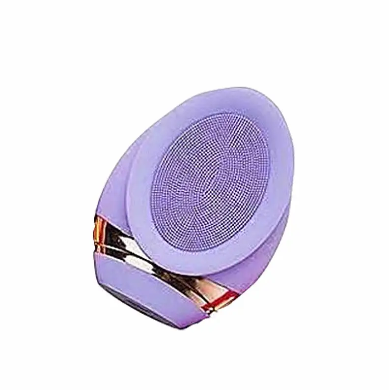 Электрическая перезаряжаемая звуковая Вибрирующая Водонепроницаемая силиконовая Очищающая щетка для лица и очищающее средство для лица и массажный ролик 2 стороны - Цвет: Purple