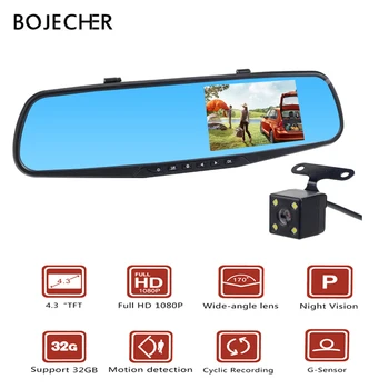 

Full HD 1080P Car DVR Dual Lens Car Camera Dvr Rearview Mirror 4.3 Inch Video Recorder Night Vision Dash Cam Auto Registrator