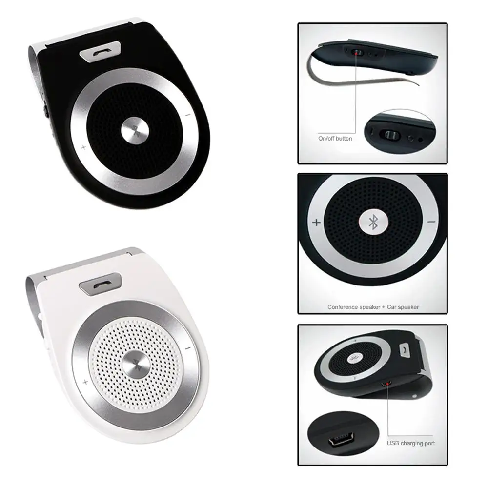 

Promotion! Car Bluetooth T821 Handsfree Speaker Phone Support Bluetooth 4.1 EDR Wireless Car Kit Mini Visor Can Hands Free Calls