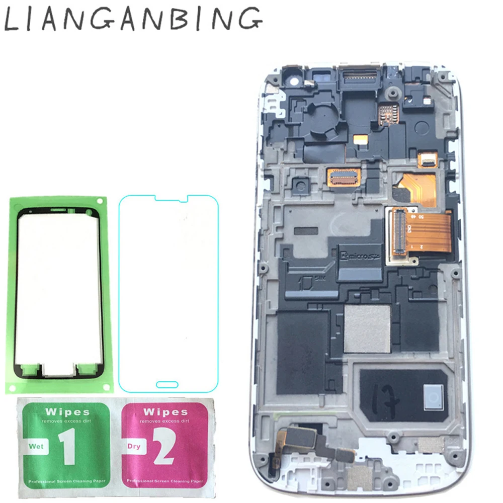 

New Super AMOLED LCD S4 Mini i9190 i9195 I9192 Display 100% Tested Working Touch Screen Assembly Frame For Samsung Galaxy S4mini