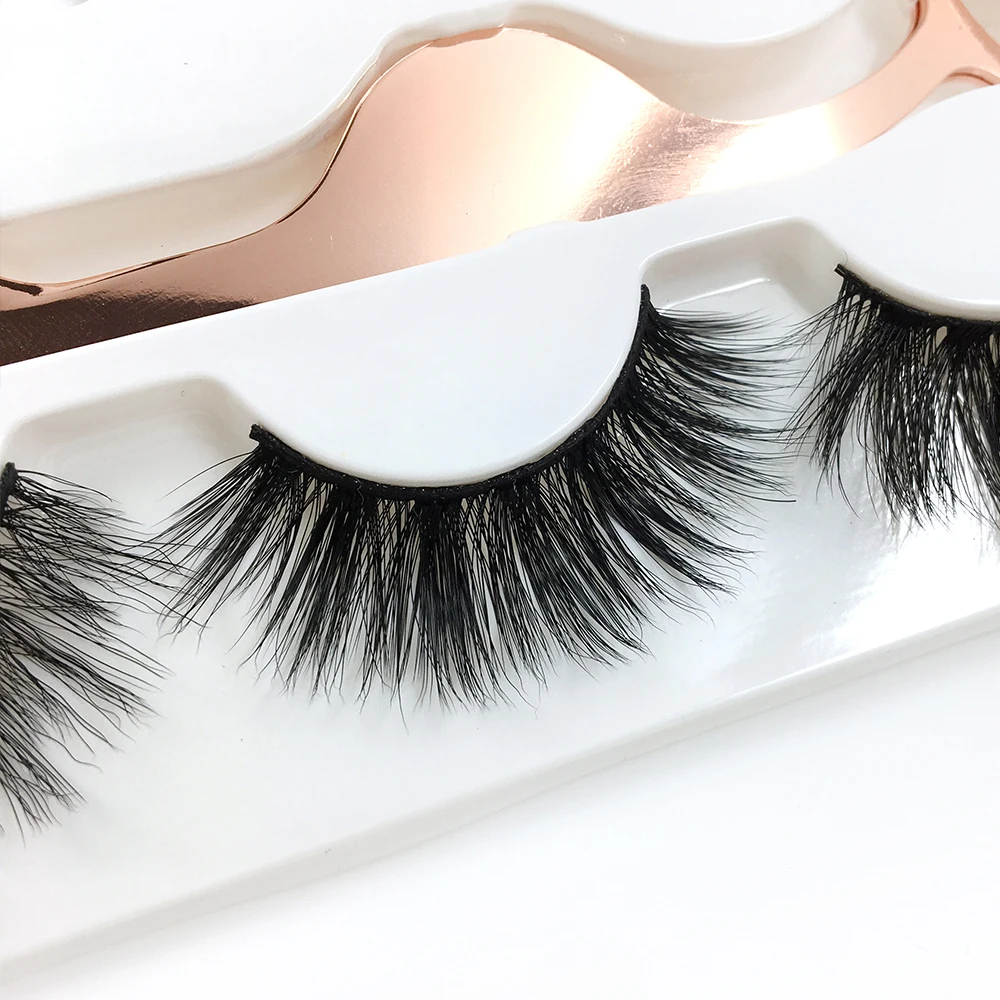 3 пары 6D норковые волосы Накладные ресницы с пинцетом из нержавеющей стали крест