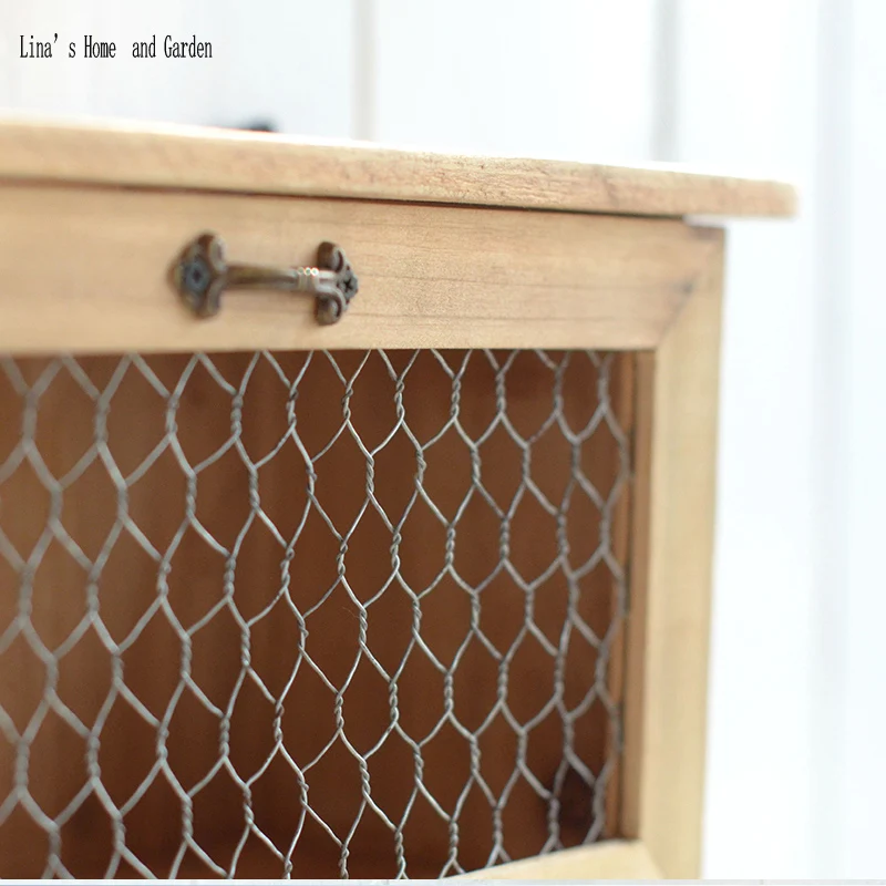 wall mounted vintage brown solid wooden mini cabinet (2)