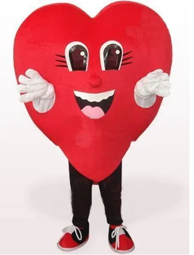 Red Meart Mascot Costumes Smiley heart Cartoon Apparel advertisement costumes Halloween Birthday party | Тематическая одежда и