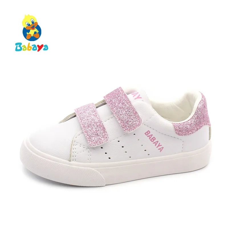 حذاء للأطفال الفتاة حذاء أبيض أحذية رياضية الاطفال حذاء كاجوال الربيع 2019 جديد الكرة أحذية الفتيات رياضية