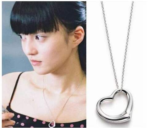 

simple Heart Necklace Pendant Female Short silver Chain Necklace Pendant Necklace Heart Necklace Chocker neck
