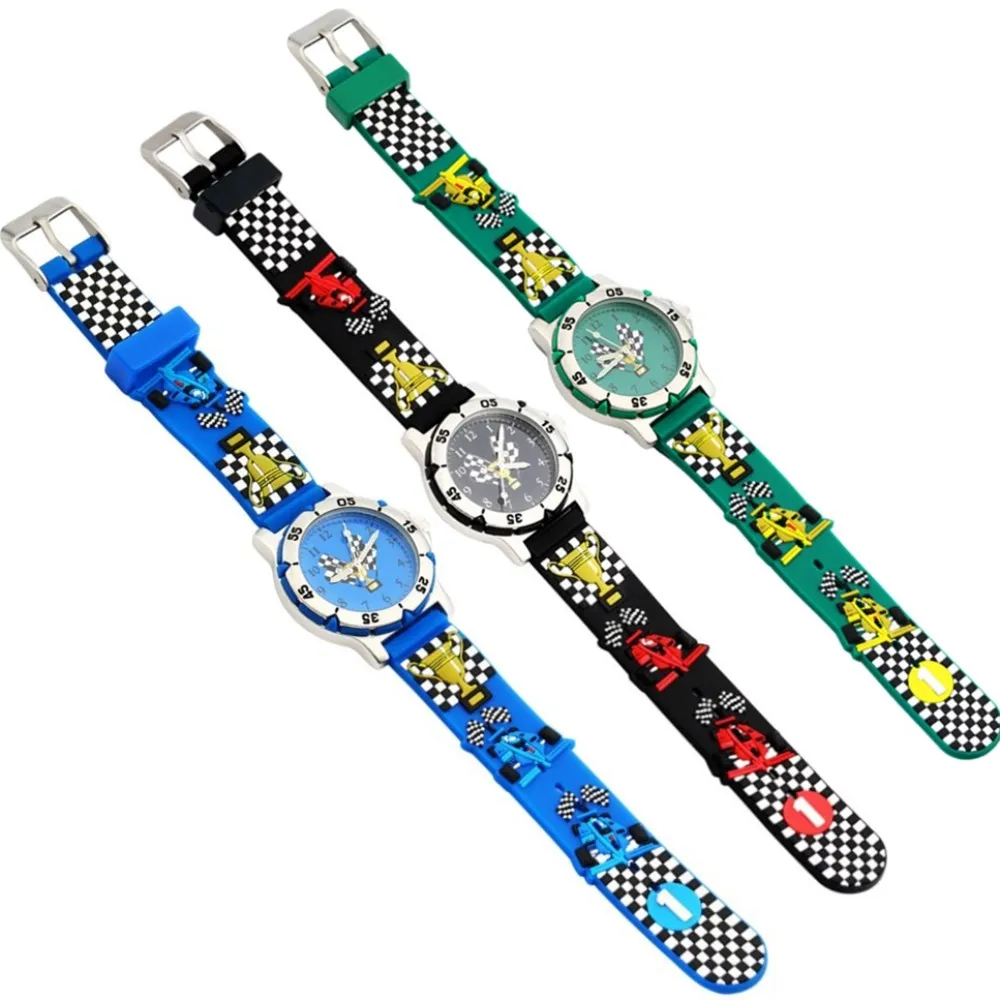 Pengnatate детей Часы 3D картинг браслет наручные часы силиконовой синий ремешок часы модная детская одежда мультфильм часы для Обувь для