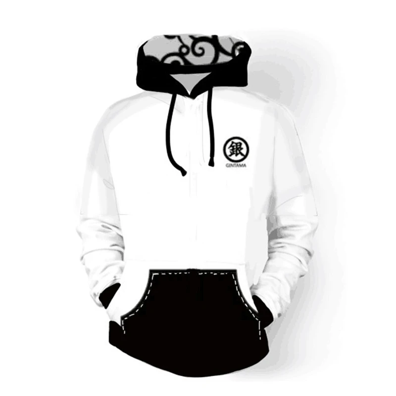 

GINTAMA Anime Gintama Sakata Clothing Kimono Autumn Winter Thick Clothing Hooded Jacket Hooded Unisex Leisure Sweatshirt Jacket