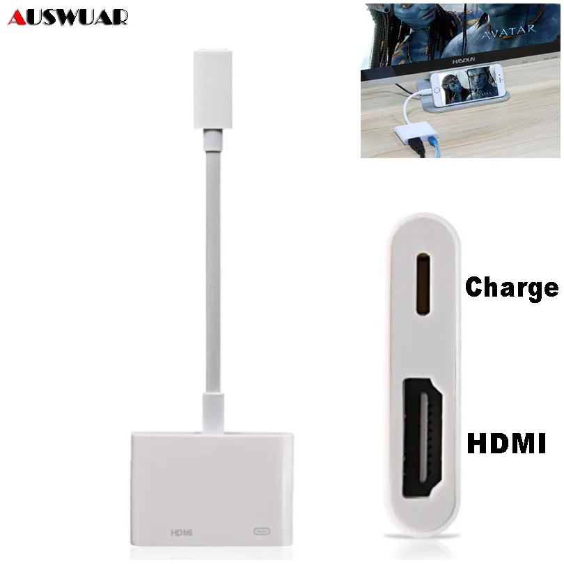 Для iPhone в цифровой AV HDMI адаптер для X 5 5S SE 6 6S 7 8 Plus iPad до 1080P|Переходники и адаптеры| |