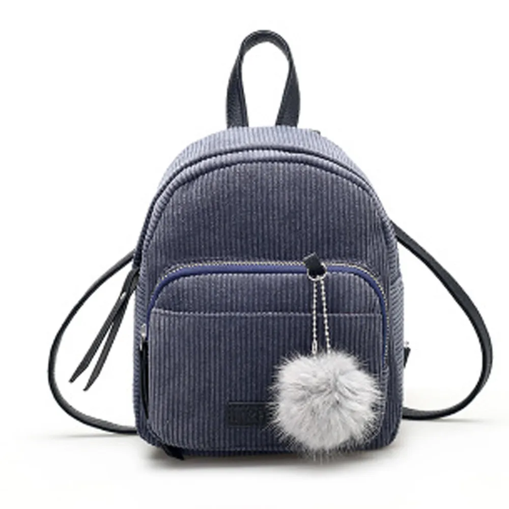 Women Corduroy Backpacks Small Fox Backpacks Mini Shoulder Backpack Waterproof Backpack Mini