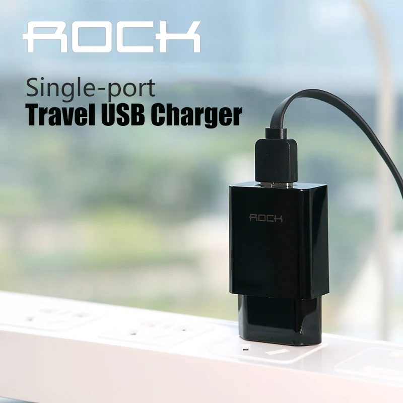 ROCK Universal Travel USB Charger One port Adapter Wall Portable EU US Plug Mobile Phone Smart Phone Charger for iPhone Samsung
