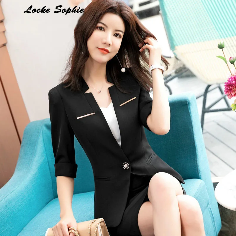 1pcs Women's Plus size Blazers coats 2019 Summer cotton blend Slim fit Small Suits jackets ladies Skinny Blazers Suits coats