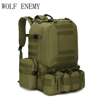 

Backpack Double-shoulder Male Women 50l Package Army Tactical Combination Package Travel Travel Large Big Backpack Hunting