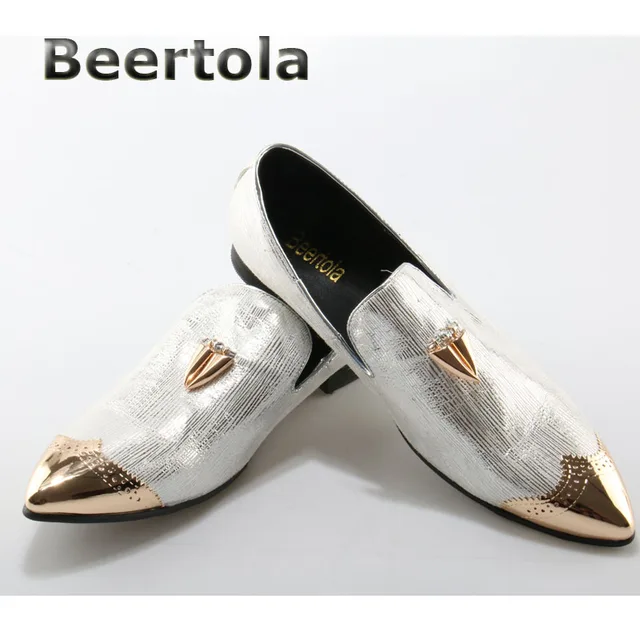 mens metallic silver dress shoes