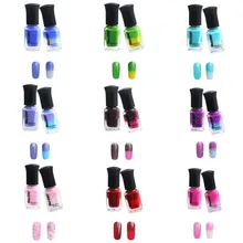 20 Цвет s 8 мл нетоксичные безвкусно ногтей Книги по искусству польский на водной основе разрывая Температура-изменение лак для ногтей градиент Цвет изменить