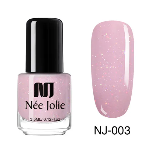 NEE JOLIE 3.5ml Shimmer Nail Polish Glimmer Pink Purple Colors Nail Art Varnish Design - Цвет: 003