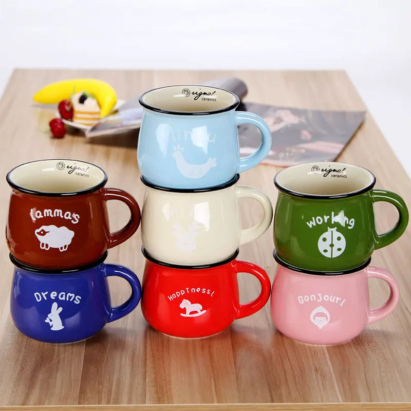 Чашки и кружки Caneca винтажная маленькая керамическая молочная кружка 7 цветов для завтрака Kubki термостойкая дорожная кофейная посуда Mokken