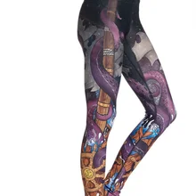 Для женщин морское чудовище Осьминог печати Фитнес упражнения Леггинсы для женщин быстросохнущая Высокая Талия ботильоны Длина энергии Брюки для девочек Мотобрюки женская одежда