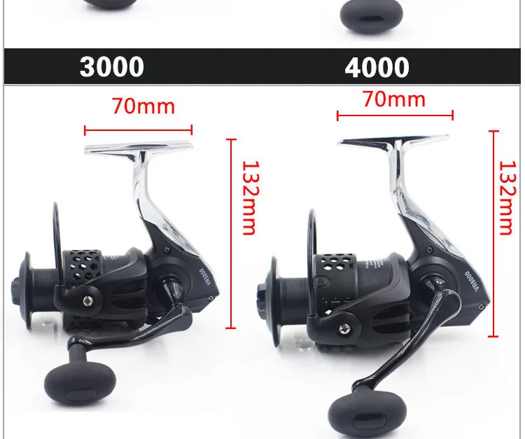 VR1000-6000 спереди разгрузки катушка металлический провода чашки и стопы Рыбалка Катушка вращающееся колесо рыболовные снасти