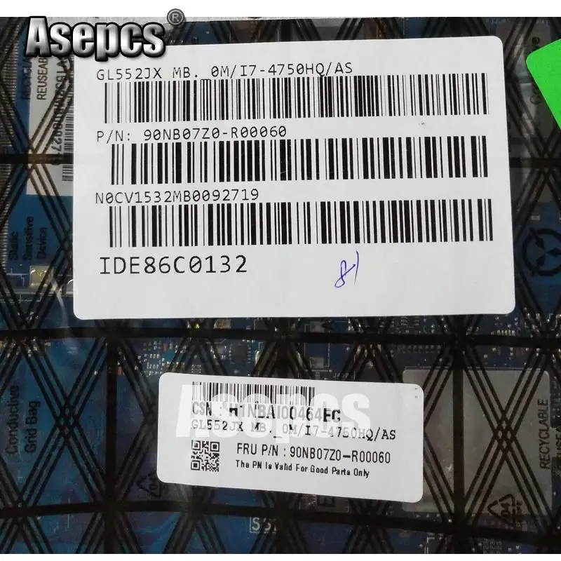 Материнская плата для ноутбука Asepcs ROG GL552JX для ASUS GL552JX GL552J GL552 GL552JK ZX50J, оригинальная материнская плата I7-4720HQ GTX950M/4 GB