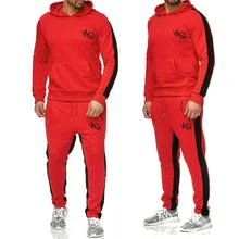 New 2019 Brand Tracksuit Fashion Men Sportswear Two Piece Sets Cotton Fleece Hoodie Sport Suits  Running  Men Track Suit