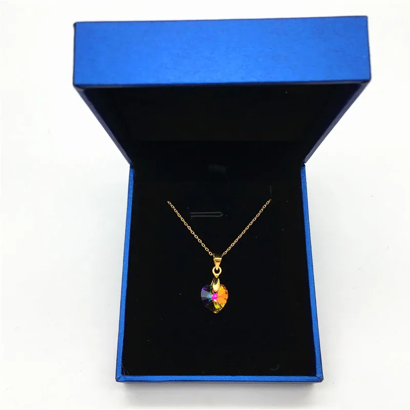 MS Betti, новогодний рождественский подарок, рождественское ожерелье с подвеской в форме сердца с кристаллом Swarovski, ювелирные изделия для девочек и женщин - Окраска металла: VM