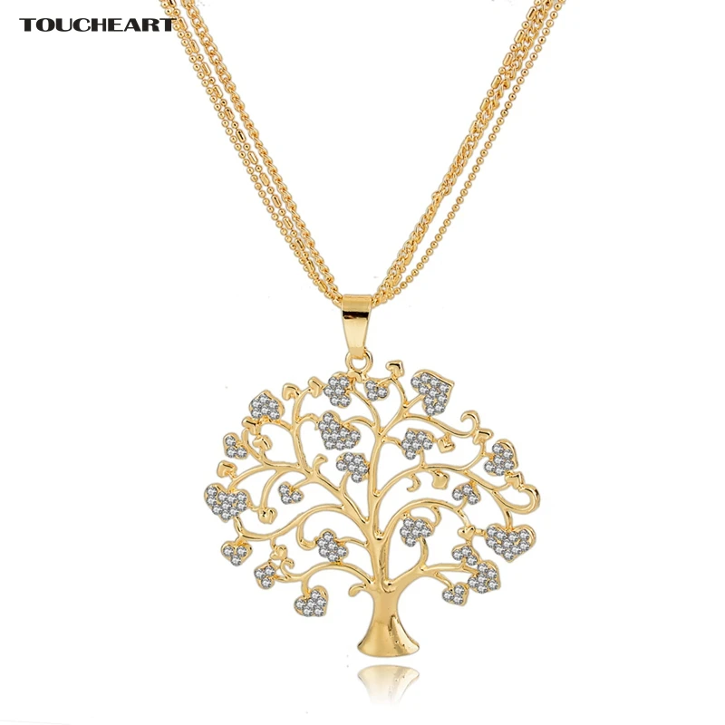 

TOUCHEART Personalized Crystal Tree Necklaces Pendants Gold Plated Necklaces For Women Wedding & Engagement Jewelry SNE160113