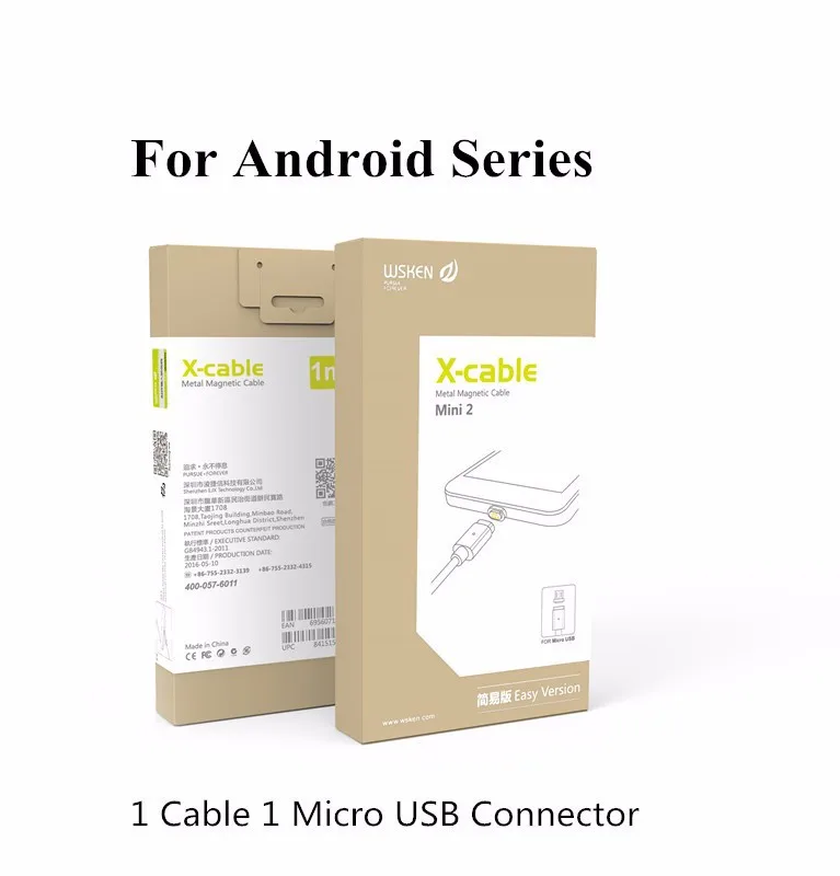 WSKEN MINI 2 Магнитная Зарядка Быстрый кабель разъем металлический USB для IPhone samsung LG Xiaomi huawei
