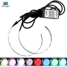 YM E-Bright 1 комплект 360 Evil Eyes Devil Eyes светодиодный RGB фары DRL 12 В DC для 2,5 дюйма 3 дюйма линзы проектора bi xenon управление приложением