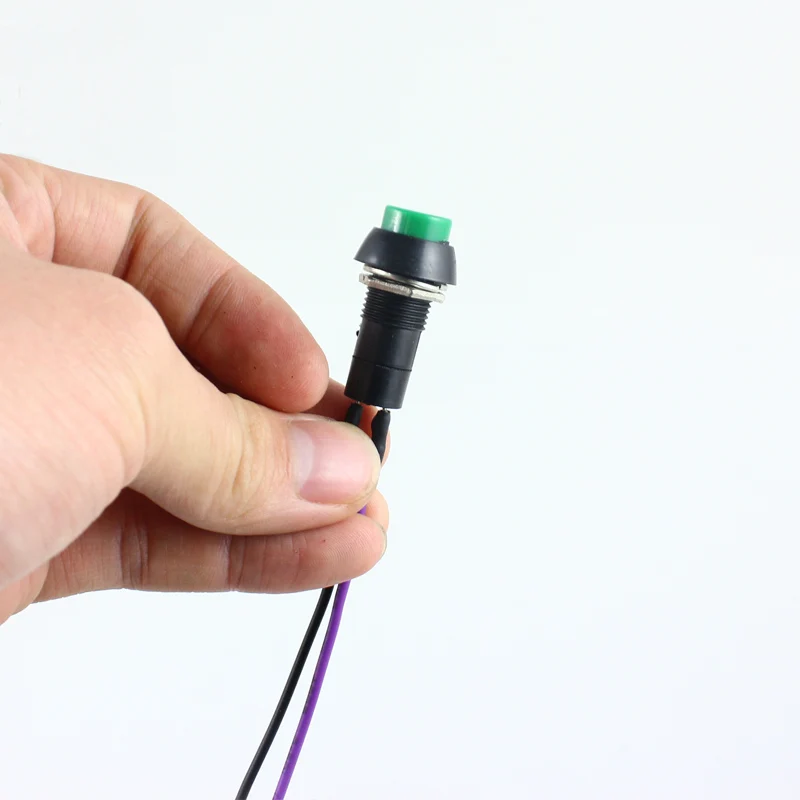 

Green Mini 2pin Round Toggle Self-locking Power Panel ON/OFF Push Button Switch 3A (10pcs)