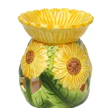 Диаметр 8,5*9 см Красивая Подсолнечная керамическая Эфирная масляная горелка милый Курильница контейнер DC810