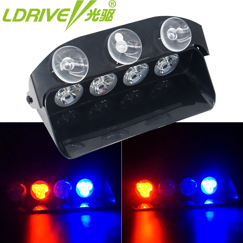 Buy 12 LED Car Warning Flashing Auto Strobe Light Red