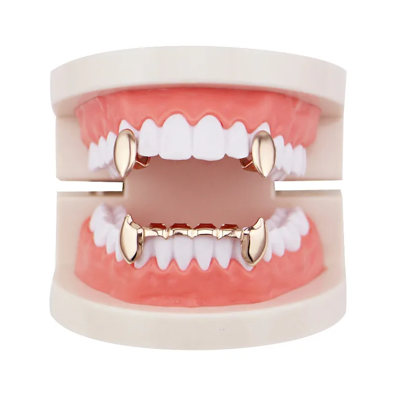 Mainlead 3 шт. хип хоп грили сверху и снизу Vampire Fang золотые колпачки для зубов один зуб