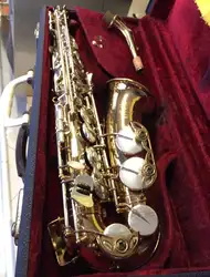 Гравировка Selmer Mark VII саксофон Mark 7 золотой лак джазовые инструменты бемоль латунь Sax с мундштуком случае Перчатки, reeds