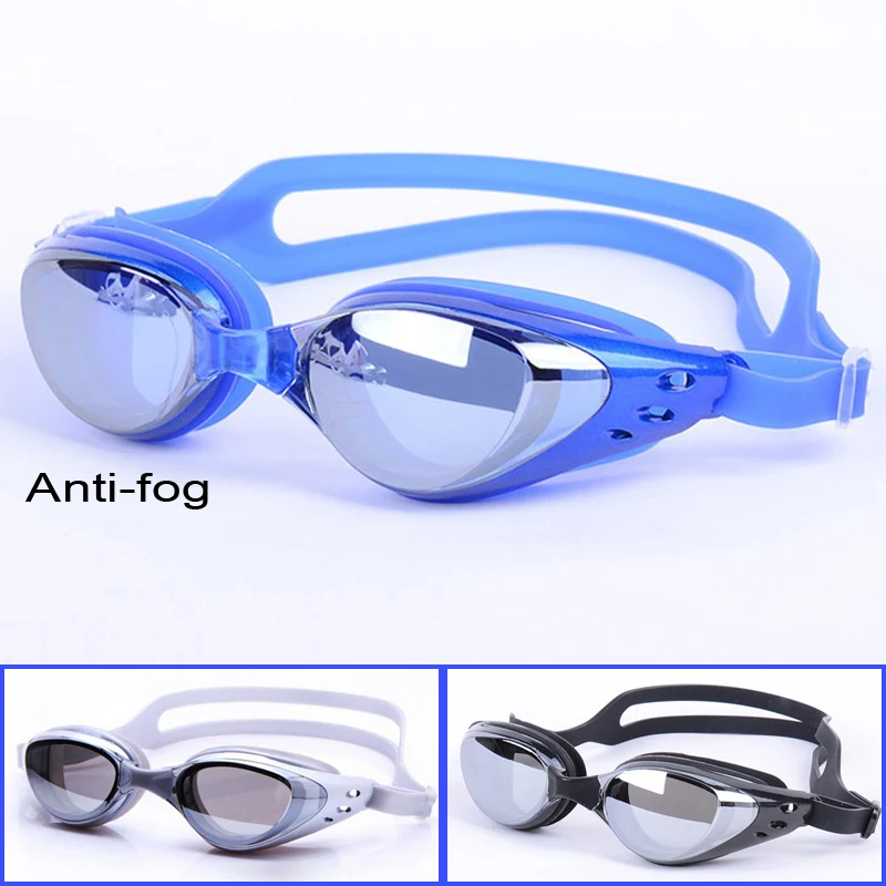 Unisex Adult Anti fog Anti UV Protection Coating Mirrored Swimming Goggles Glasses Professional