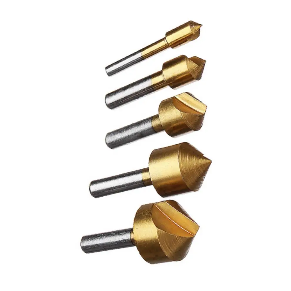 

5pcs Mini Metric Single Flute Countersink Drill Chamfering Cutter Bit