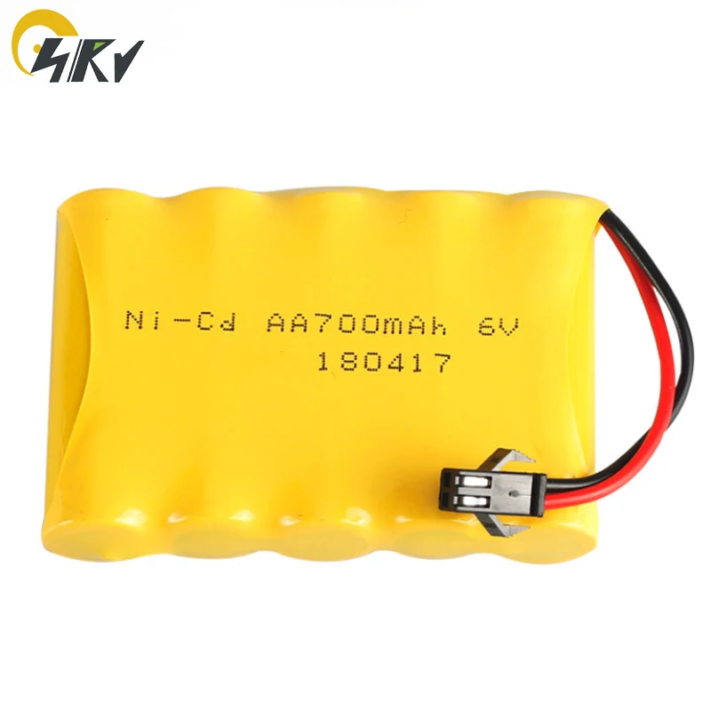 6V NICD AA 700mAh перезаряжаемые батареи для радиоуправляемых игрушек 6V NIMH NICD зарядное устройство - Цвет: 6V AA battery