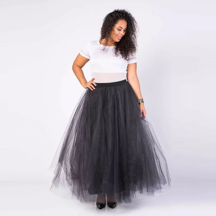 Black floor length tulle skirt Clearance