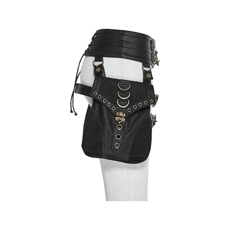 Крутая стимпанк кожаная поясная сумка ретро коричневая сумка через плечо рок для мужчин и женщин готическая Черная поясная сумка модные мотоциклетные сумки для ног