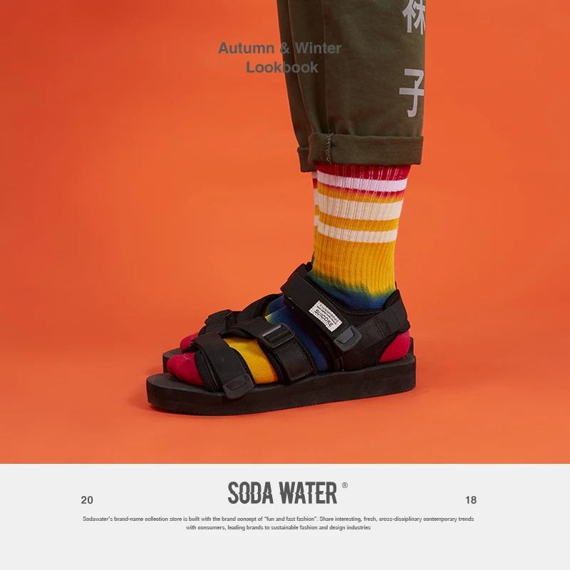 Носки SODAWATER мужские повседневные длинные в полоску хлопковые модные уличные рок