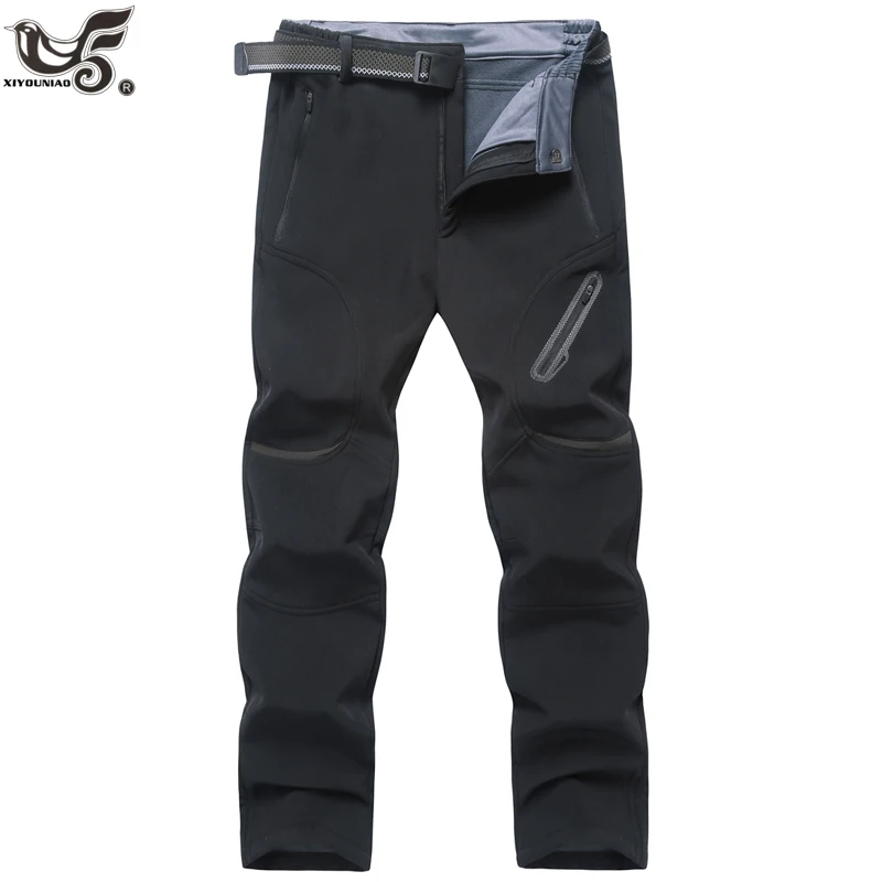 

XIYOUNIAO plus size 7XL8XL 9XL winter Warm Soft shell Fleece Zipper Pants Casual Pants Windproof Waterproof Men's Thick Trousers