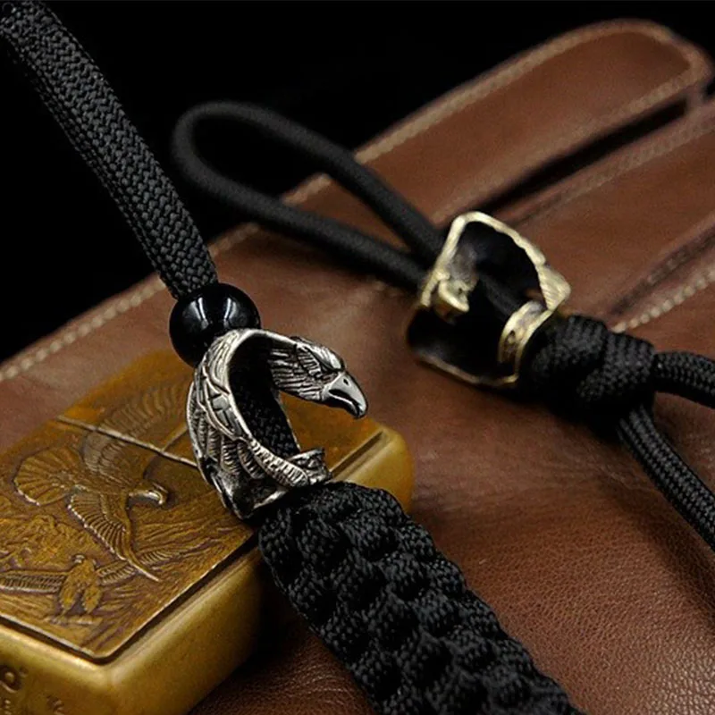 1 قطعة النحاس/النحاس النسر سكين قلادة DIY اليدوية مظلة حبل سقوط EDC مضيا السقوط مفتاح Paracord الخرز الاكسسوارات أدوات