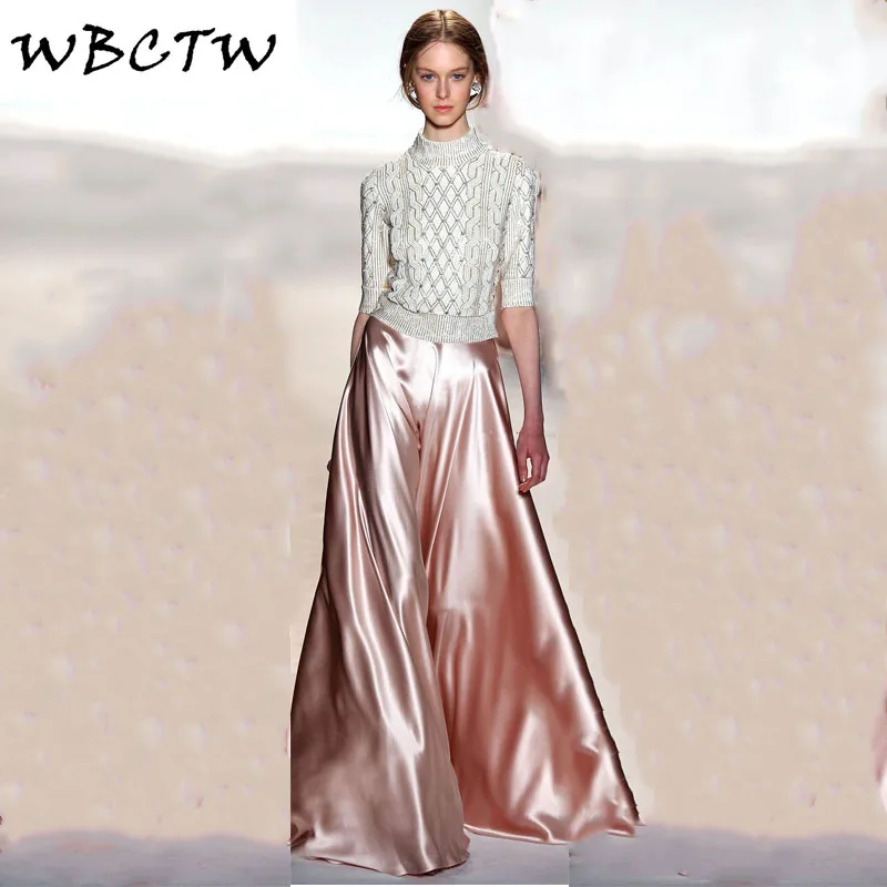 silk satin maxi skirt