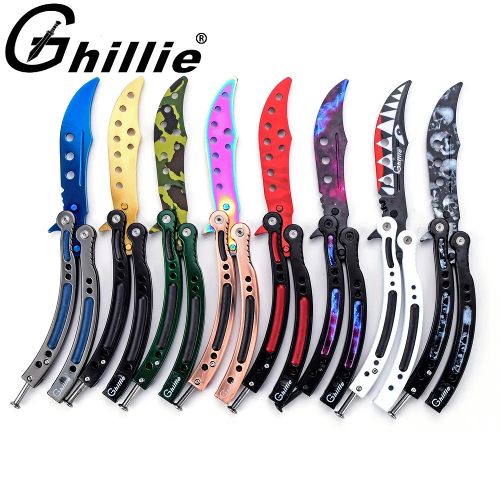 Buy 14 Style CS GO Karambit Folding Knife Butterfly Fade Colorful Game Knife