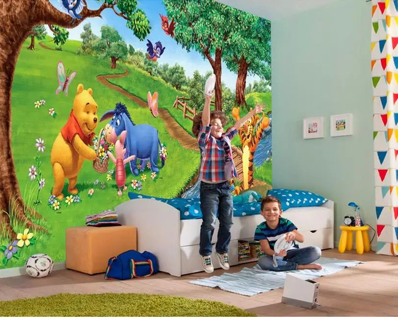 

3d wallpaper photo wallpaper kids room mural kindergarten playgrounds winnie pooh tigger home decor wallpaper for walls 3 d