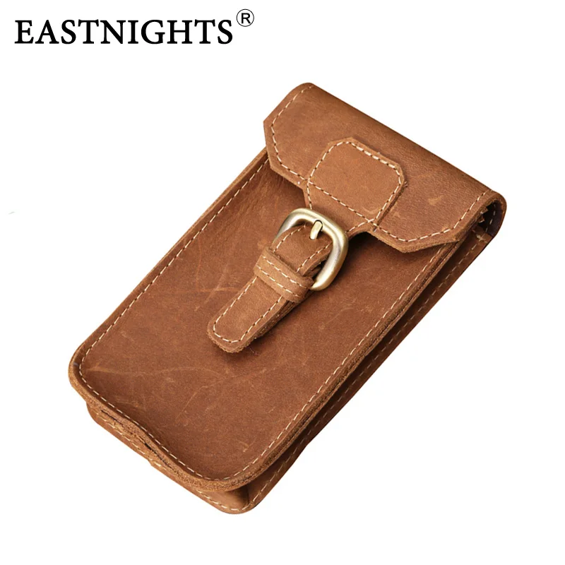 Crazy Horse leather Waist pack male genuine leather cowhide handmade casual bag for mobile phone TW1615