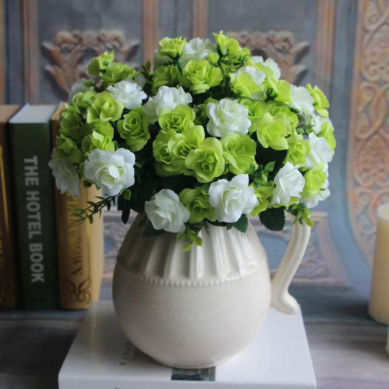Online Whole Artificial Flower From China 8inch 20cm Mint Green Wedding Decorations Artificial Rose Silk Flower Ball Centerpieces Decorative