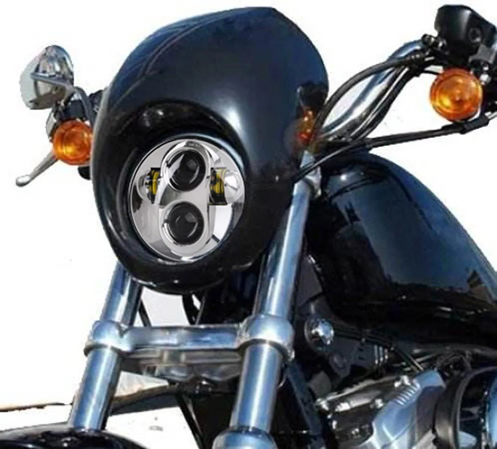 Светодиодный мотоциклетный прожектор фара для Sportster Street Bob FXDB Iron883 Dyna 5 3/4 40 Вт 75