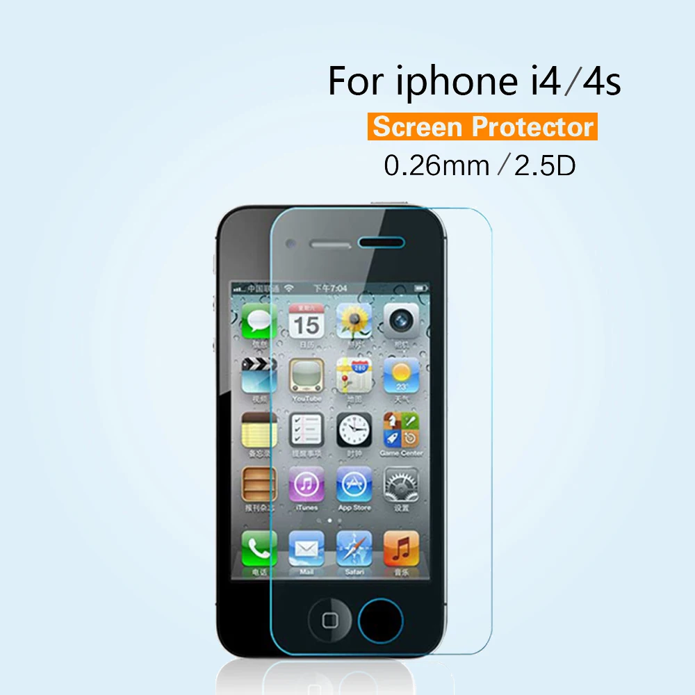 500 шт./лот 2.5D 0 26 мм Защитная пленка для iPhone 4 4S 5 5S 5C Премиум Закаленное стекло
